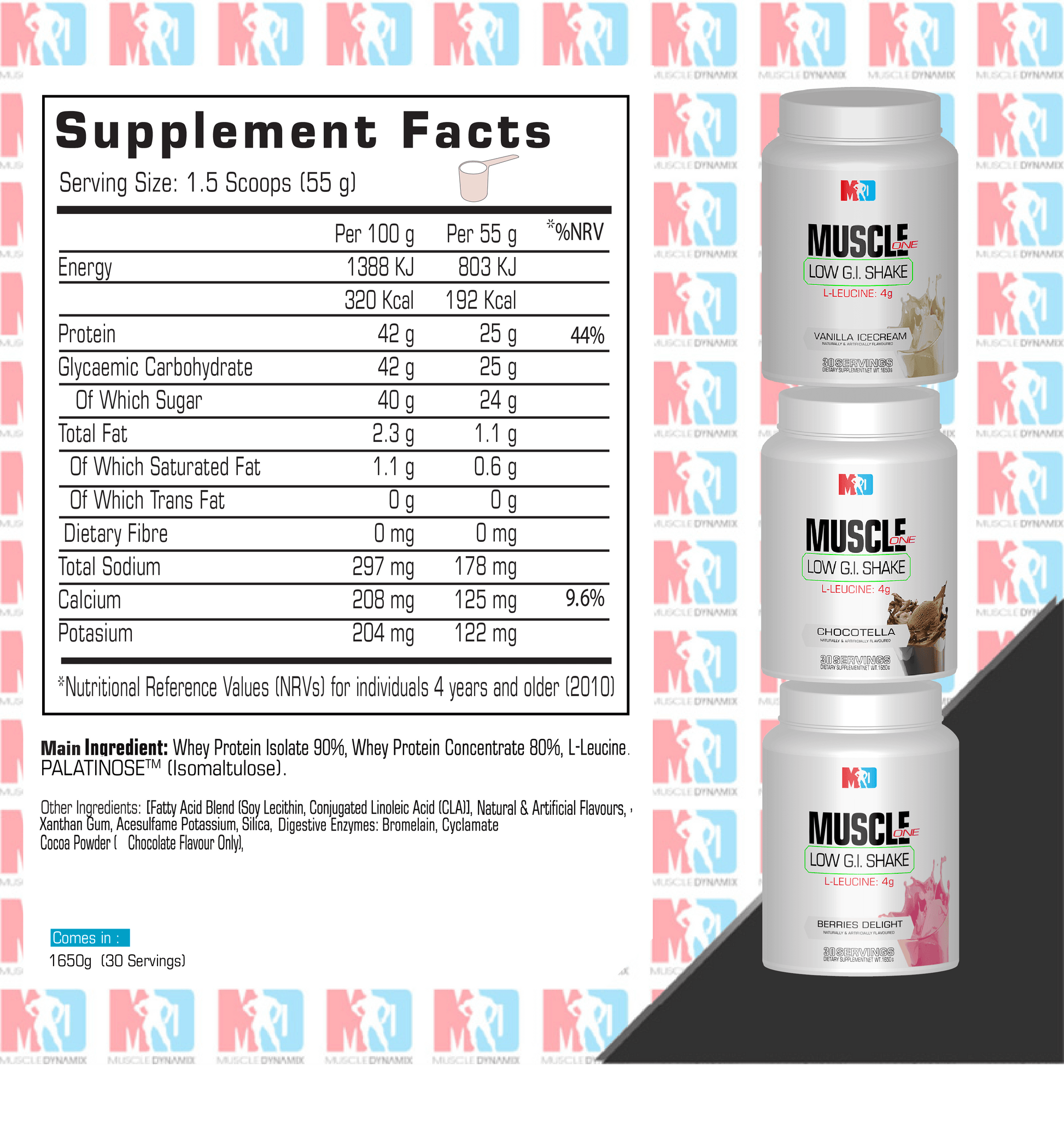 Muscle One (low GI carb meal replacement) by Muscle Dynamix