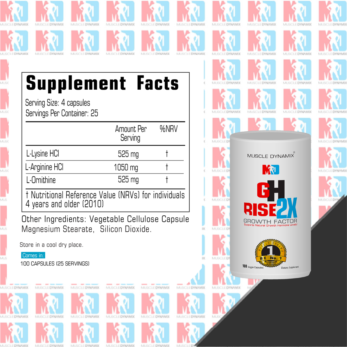 GH Rise 2X (growth hormone booster) by Muscle Dynamix